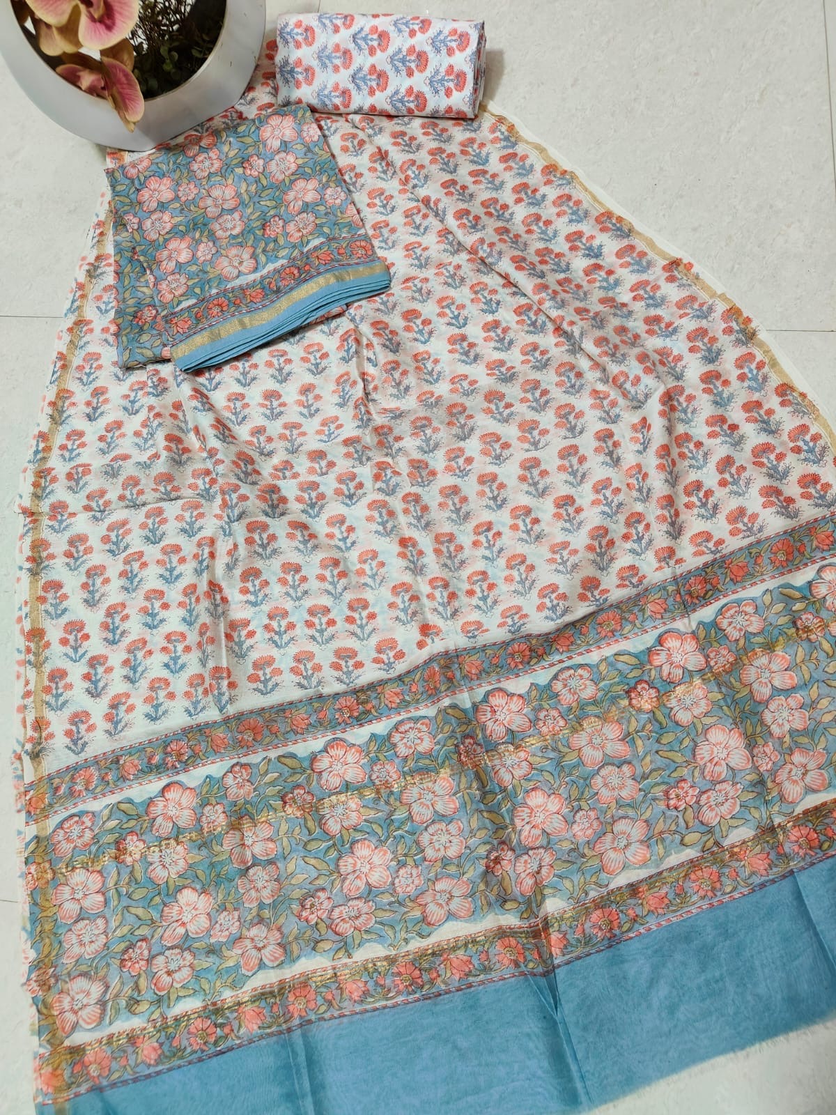 Chanderi - Suit Set floral