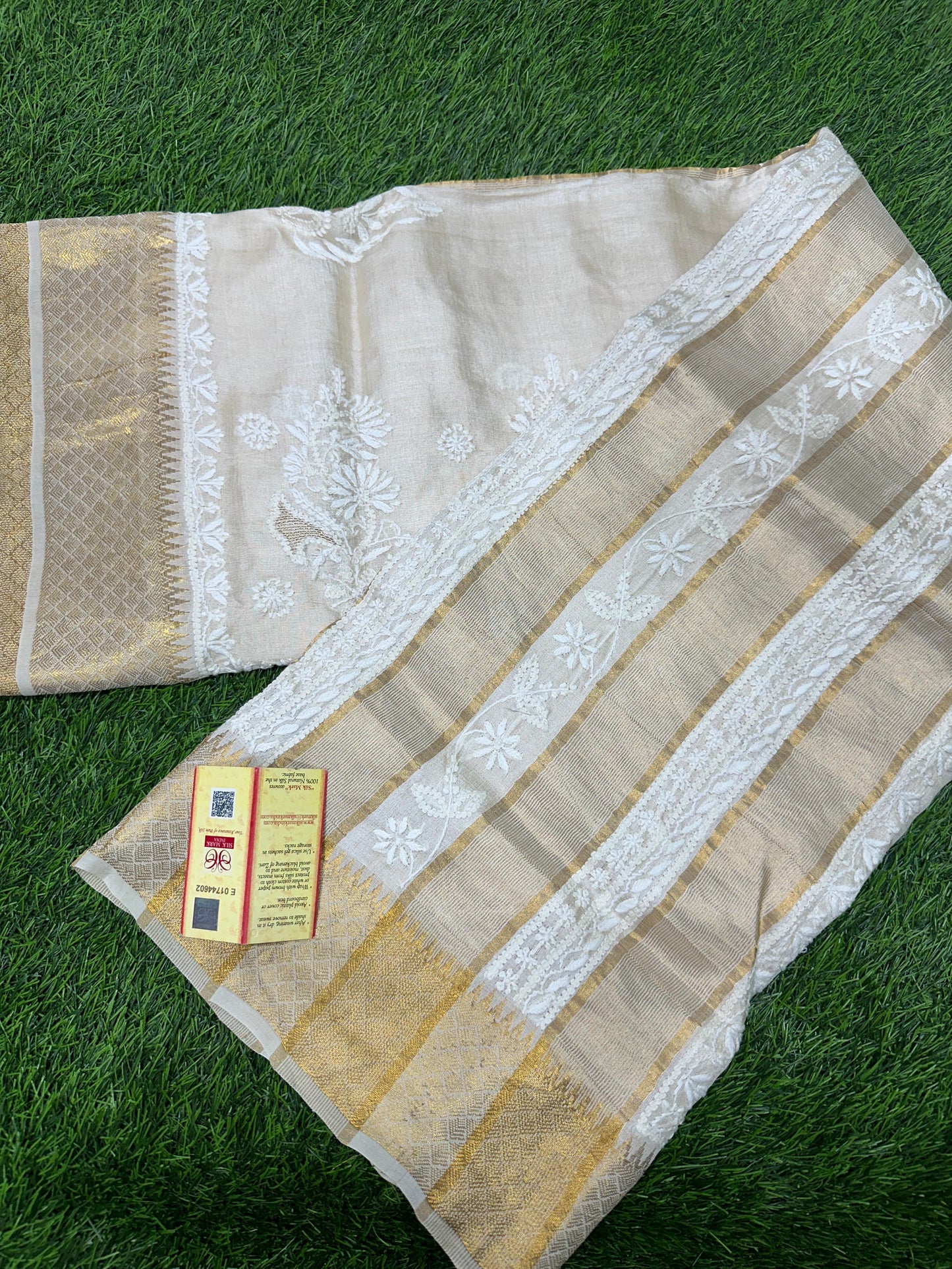 Pure Tussar Chikankari Saree