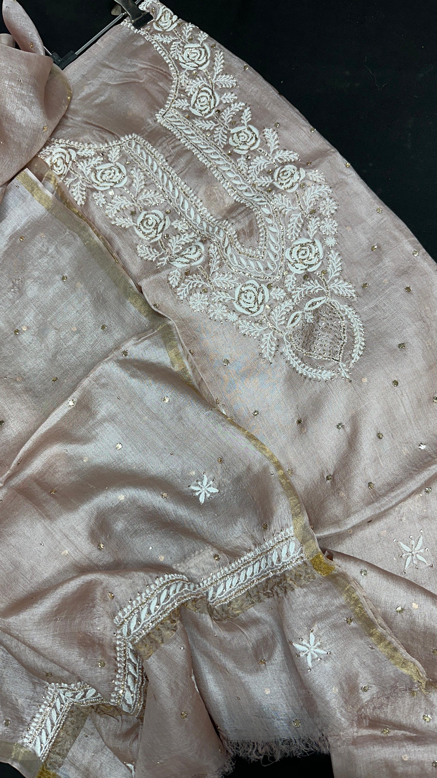 Tussar Silk with Mukaish Work embroidery