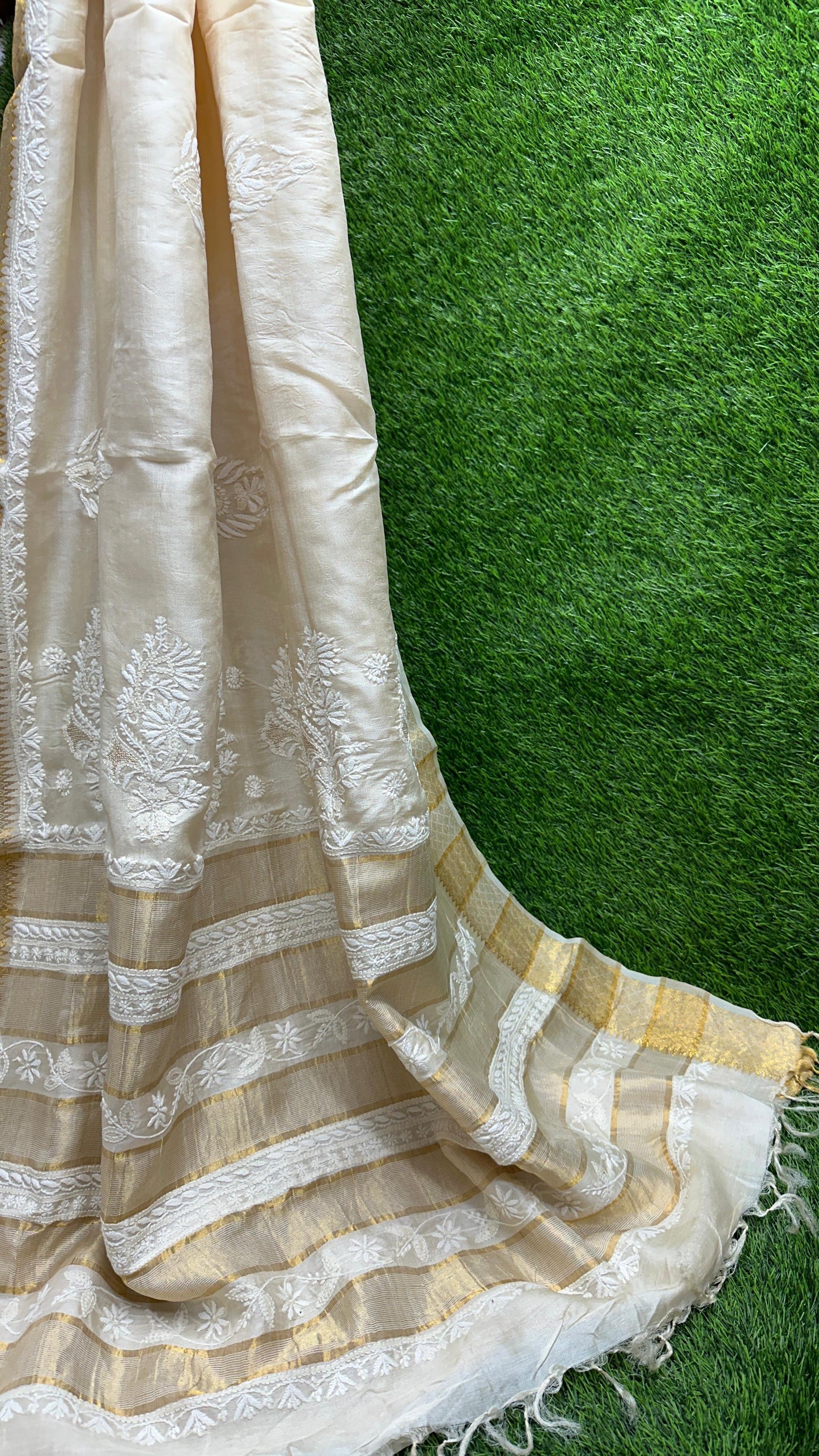 Pure Tussar Chikankari Saree