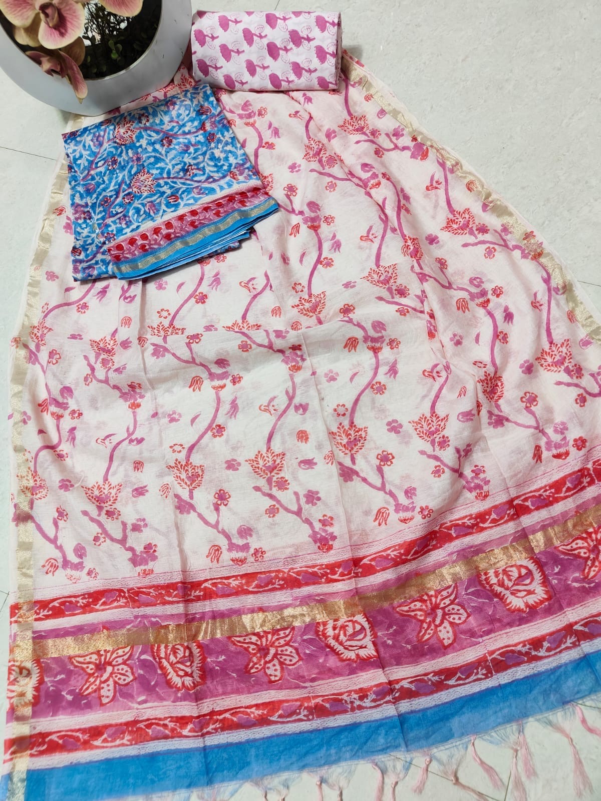 Chanderi - Suit Set floral