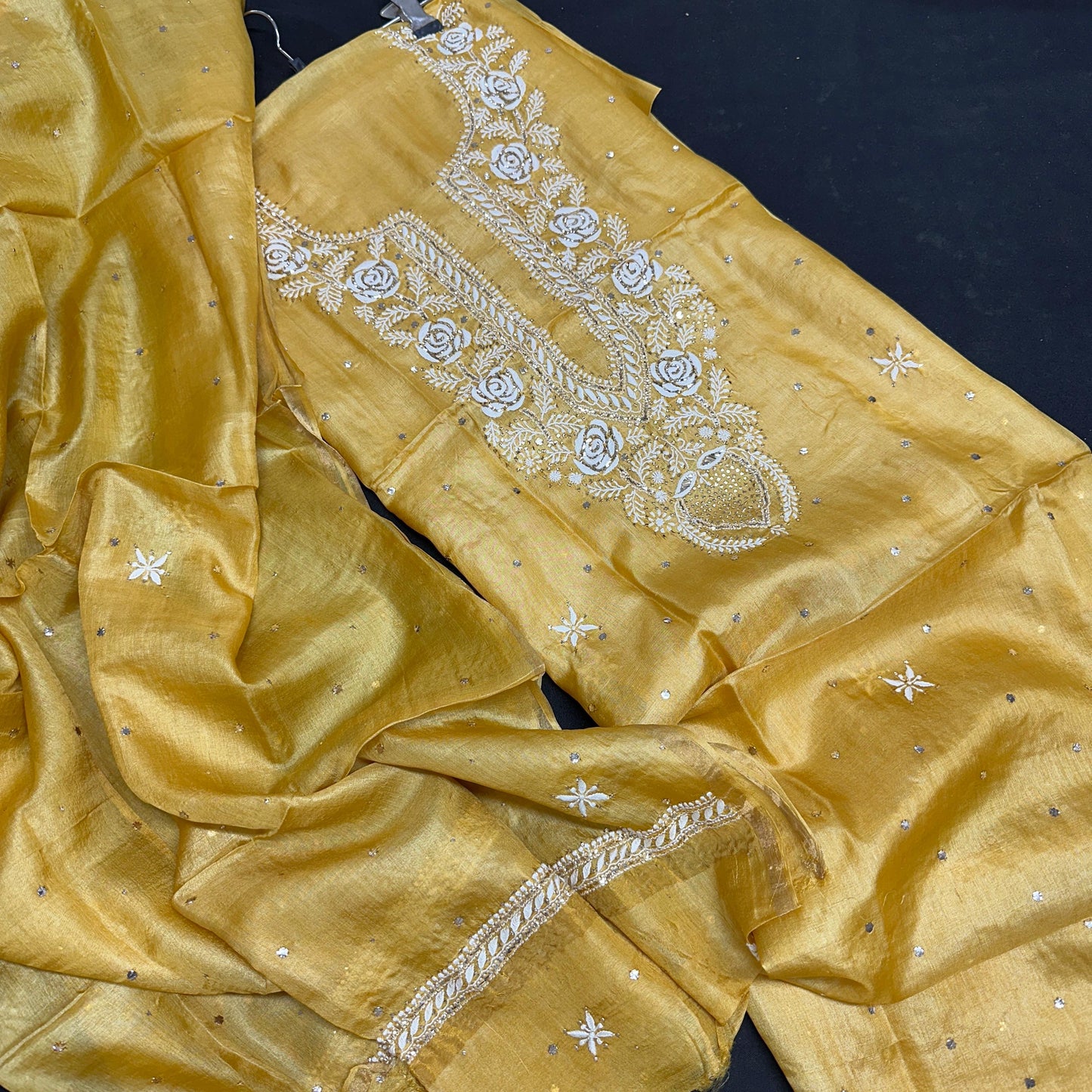 Tussar Silk with Mukaish Work embroidery