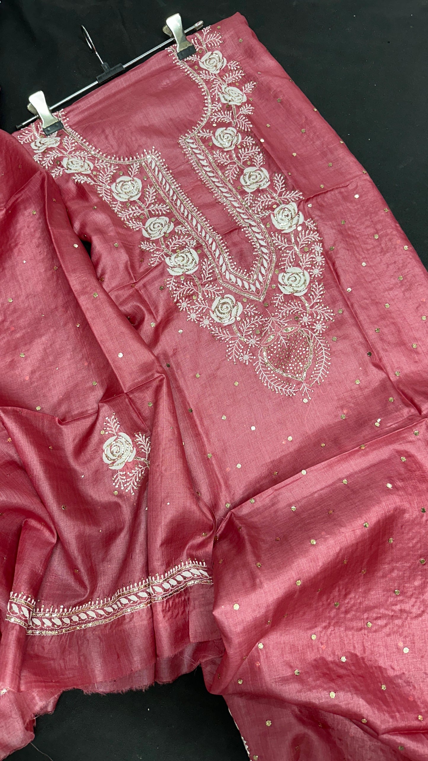 Tussar Silk with Mukaish Work embroidery