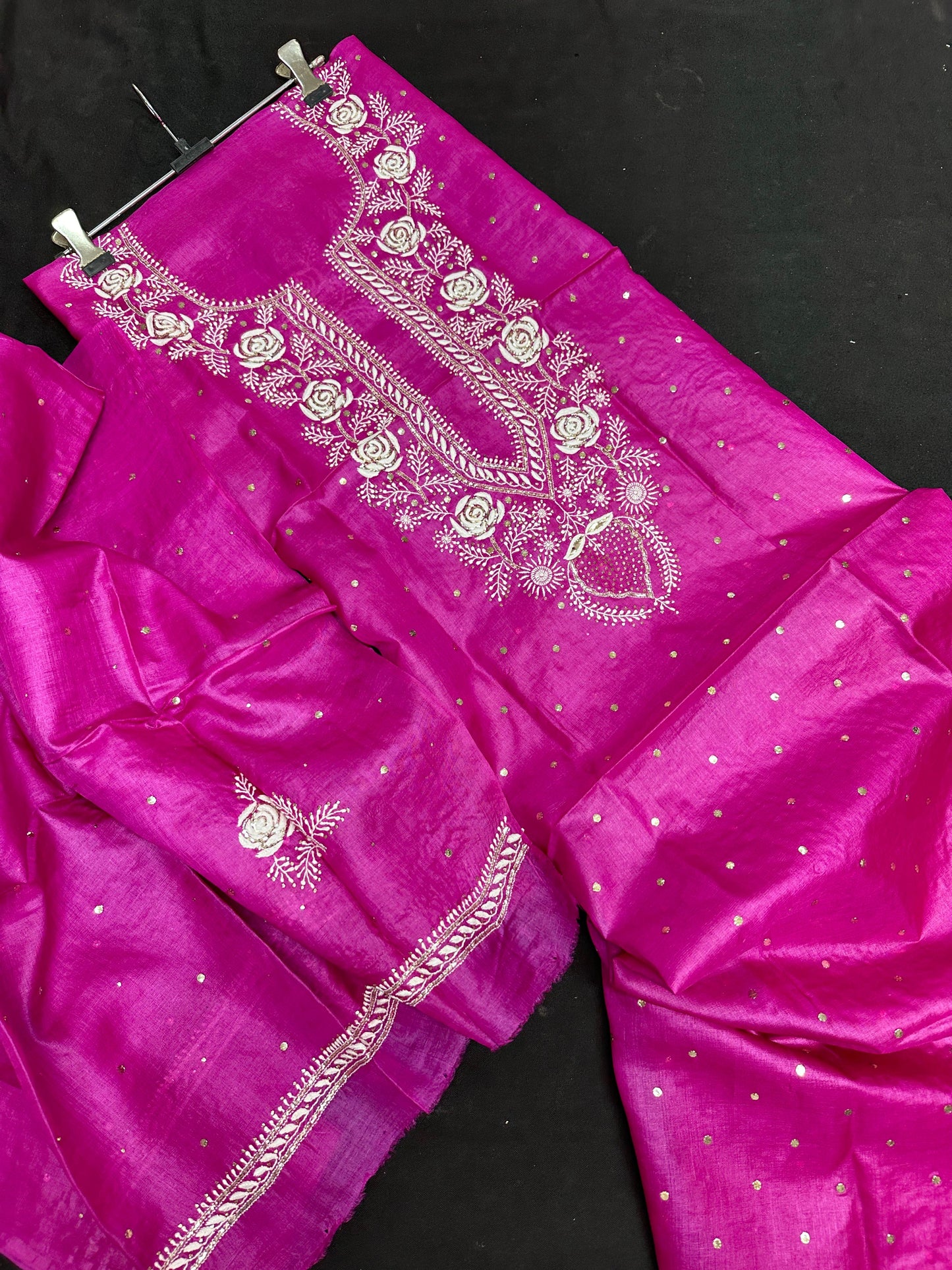 Tussar Silk with Mukaish Work embroidery