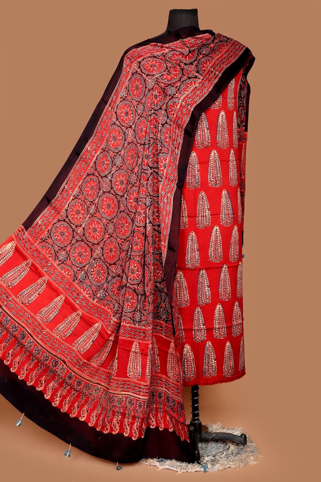 Ajrakh Print on Pure Modal Silk