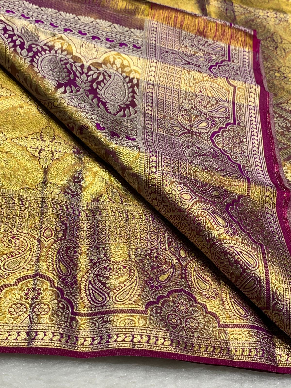 Bridal Kanjivaram Golden and Maroon