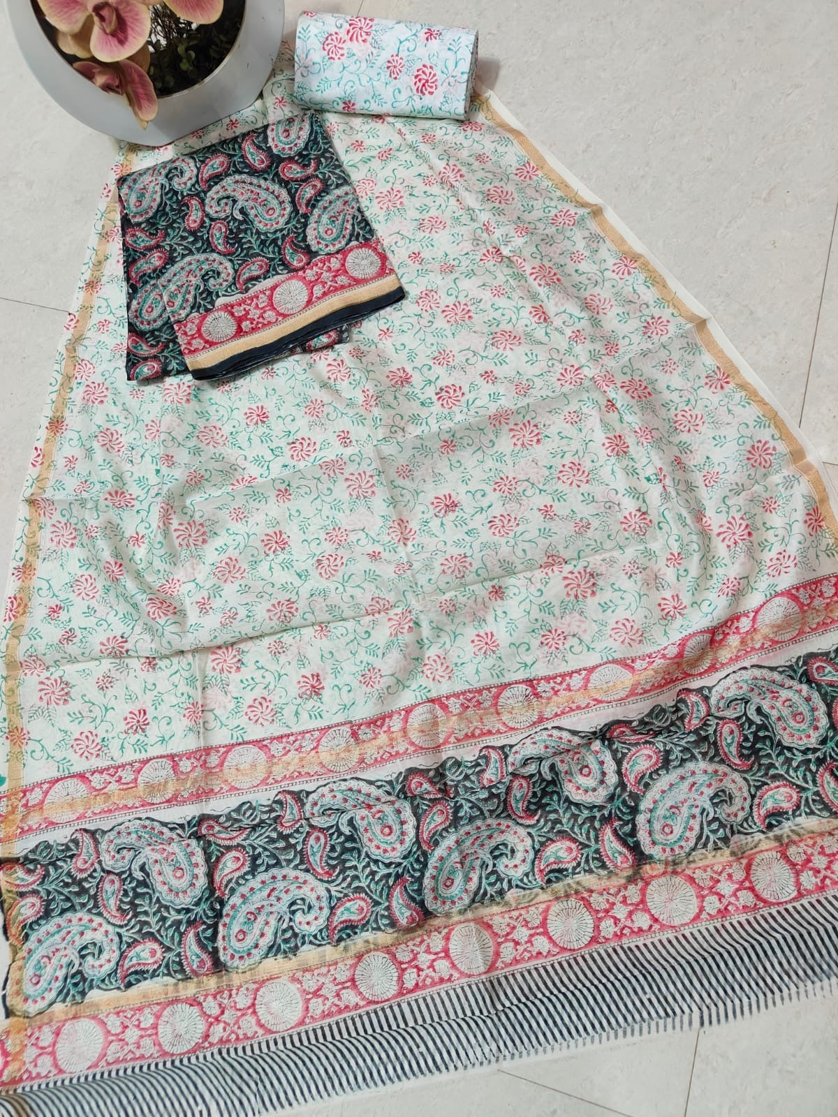 Chanderi - Suit Set floral