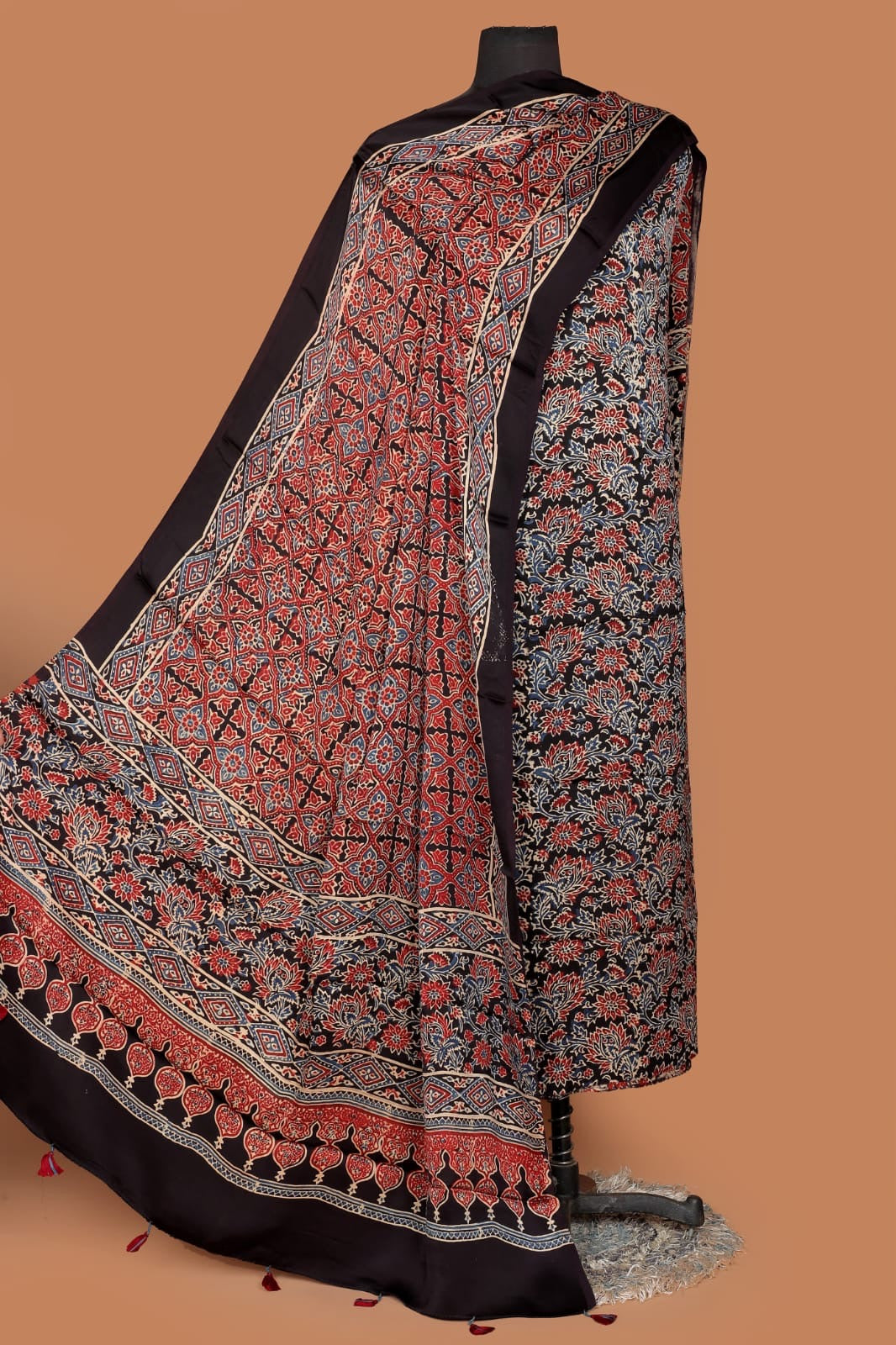 Ajrakh Print on Pure Modal Silk