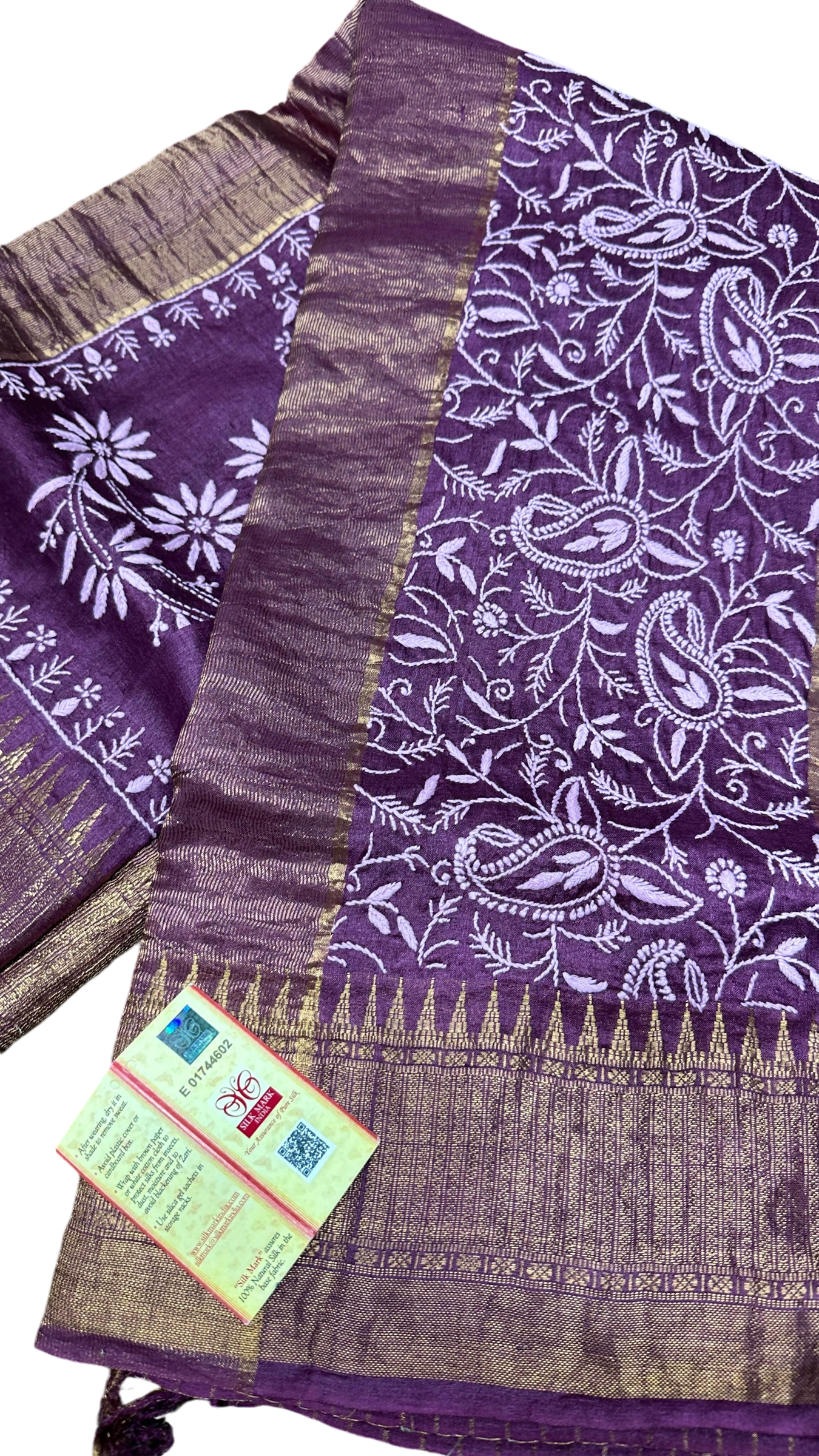 Tussar Silk Chikankari Saree