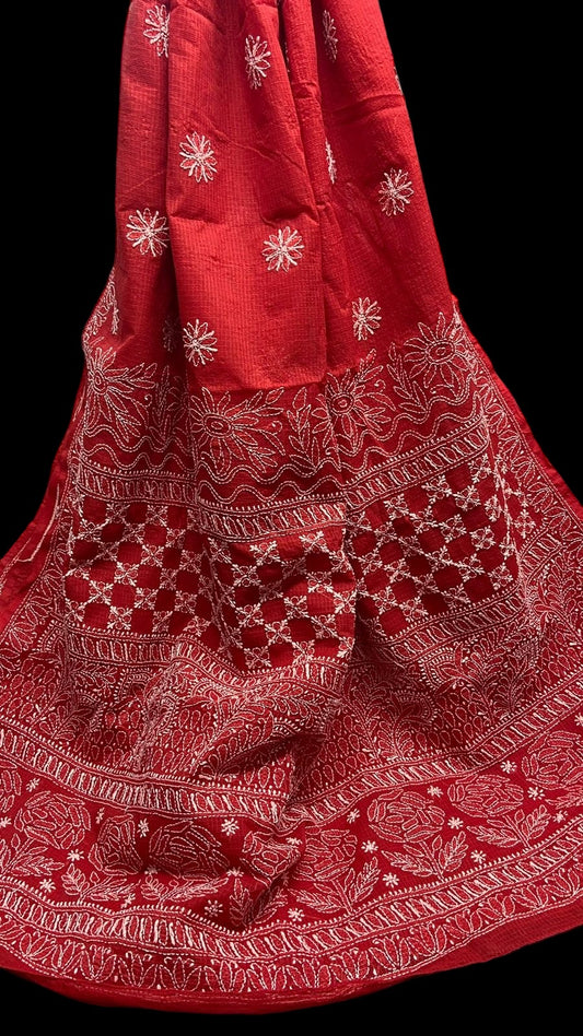 Chikankari Kota Saree (without blouse)