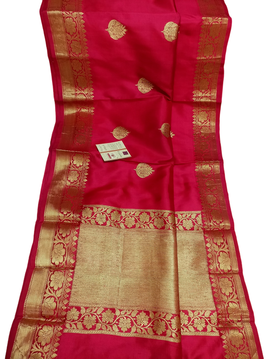 Red Banarasi Katan Silk Saree