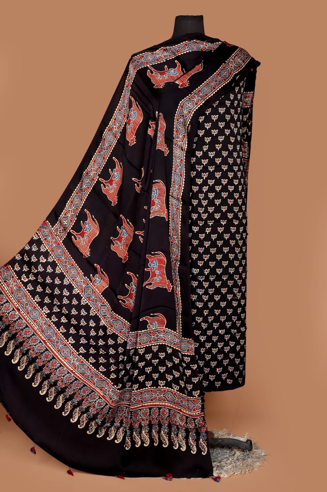 Ajrakh Print on Pure Modal Silk