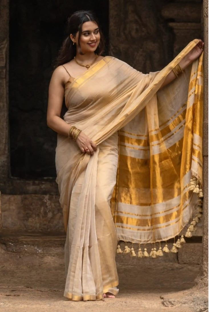 Golden Tissue Saree