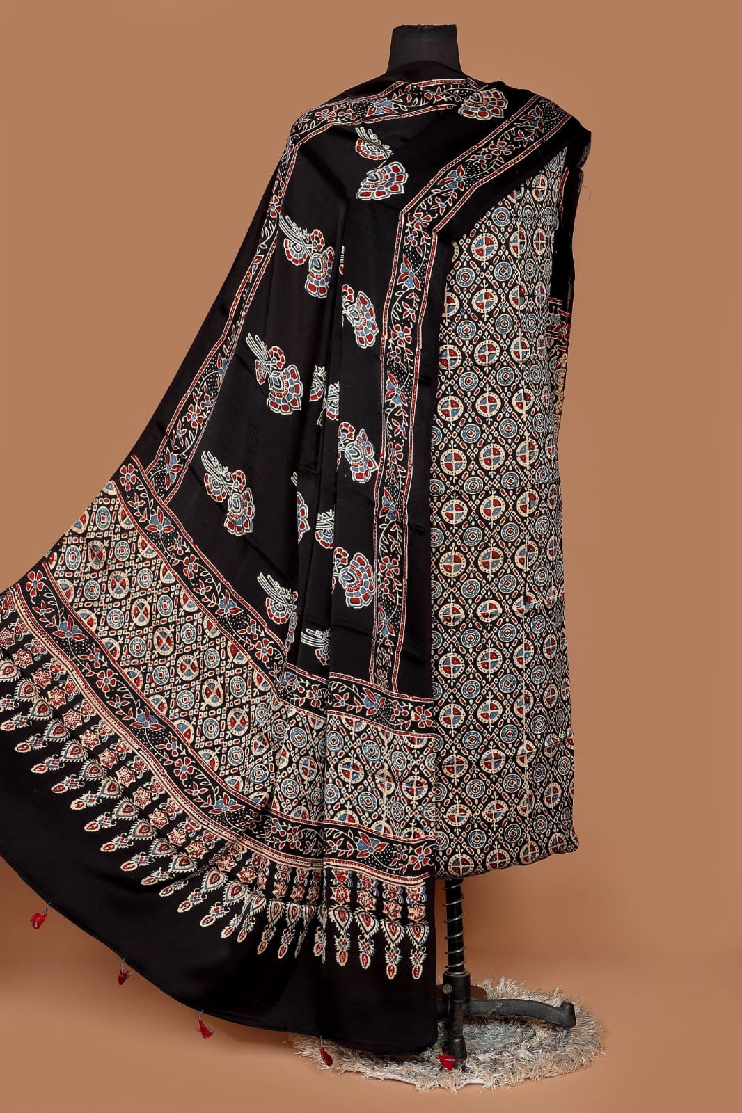 Ajrakh Print on Pure Modal Silk