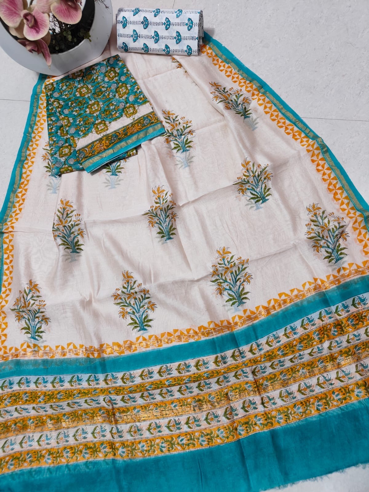 Chanderi - Suit Set floral