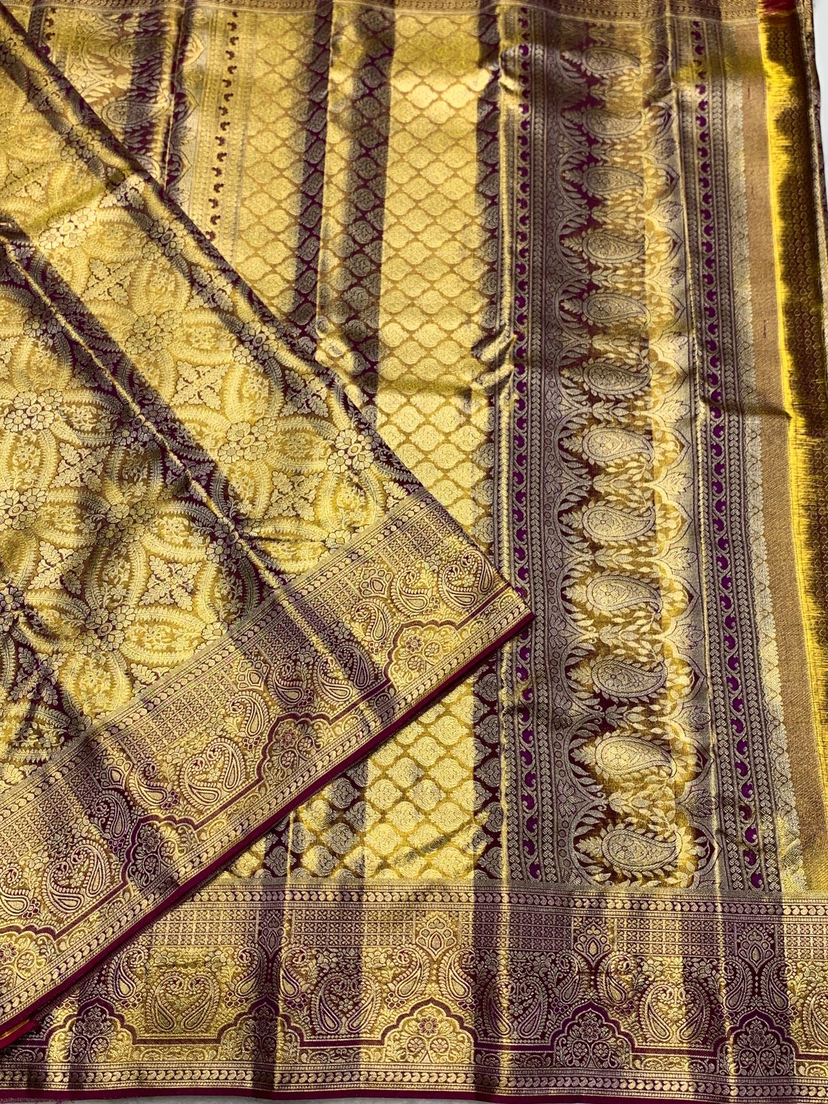 Bridal Kanjivaram Golden and Maroon