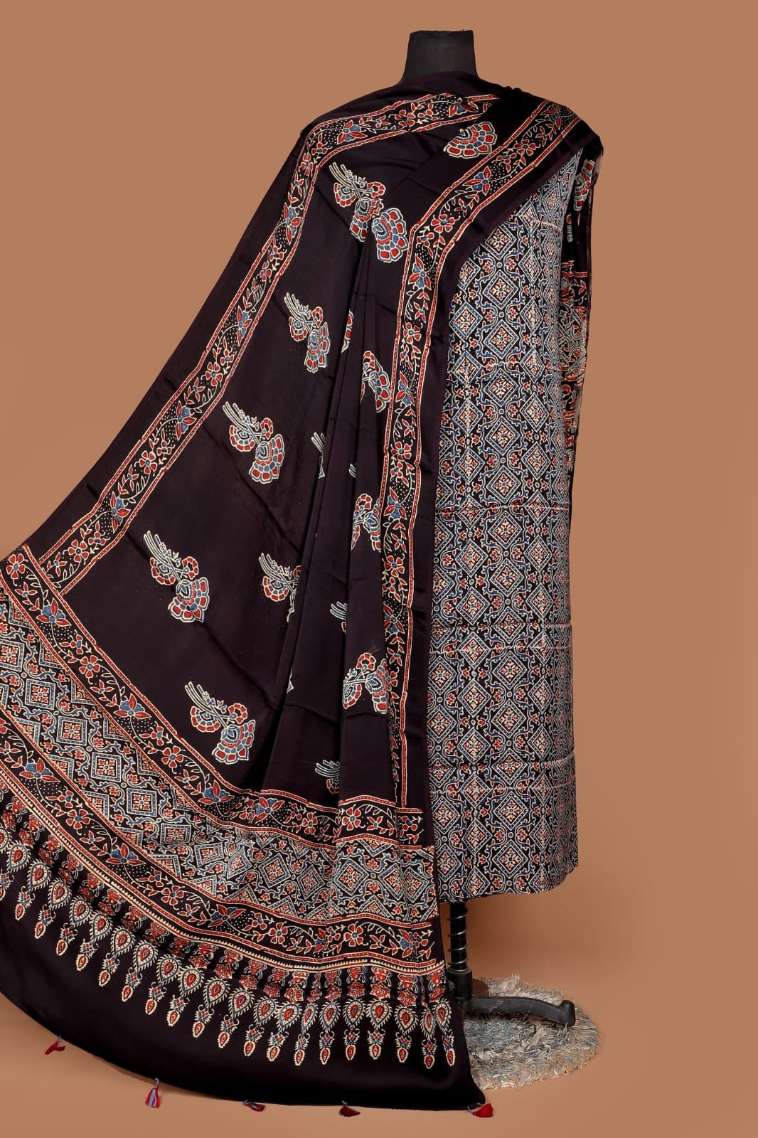 Ajrakh Print on Pure Modal Silk